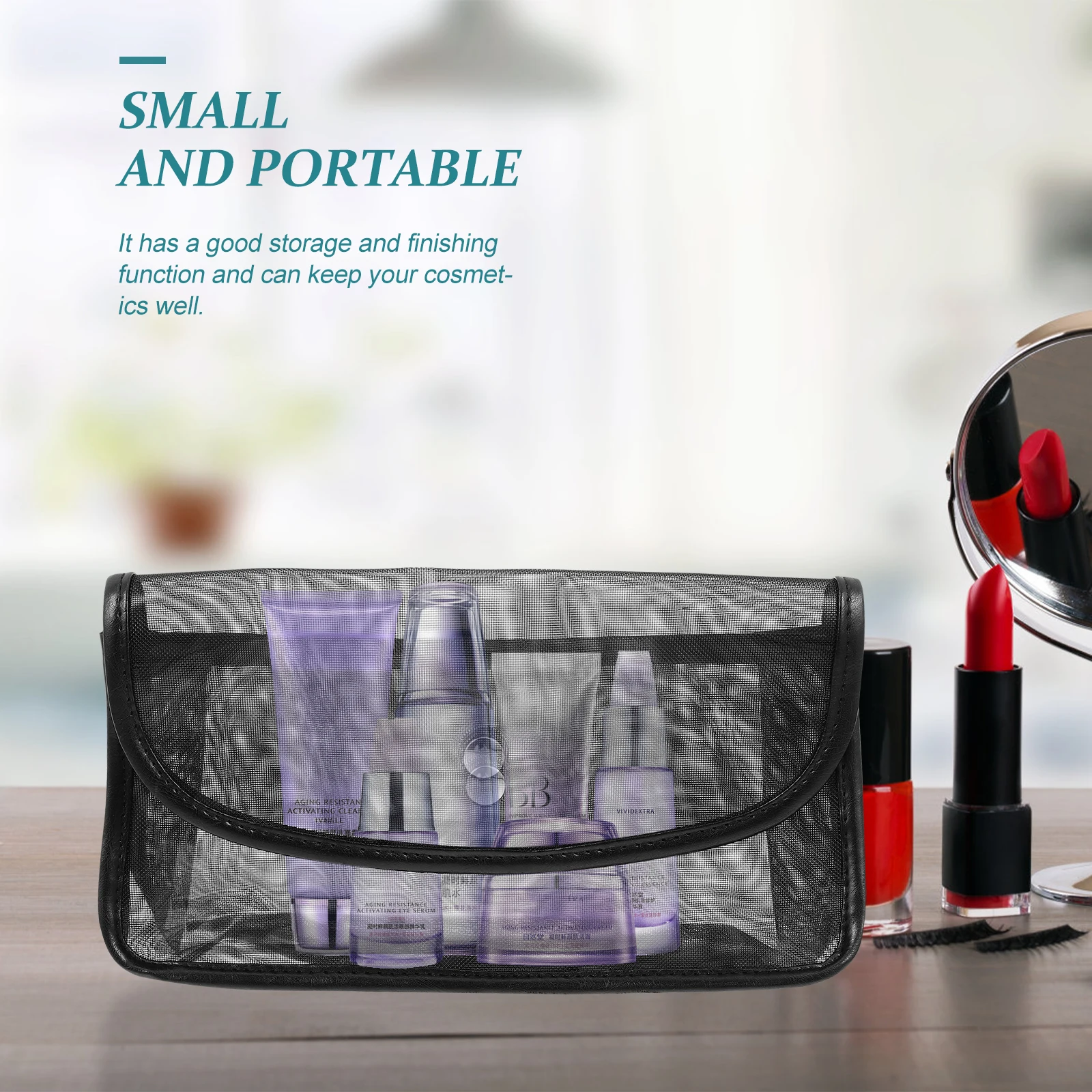 

Portable Travel Organizer Waterproof Makeup Storage Bag Magnetic Buckle Large Capacity Toiletry Bag For Travel