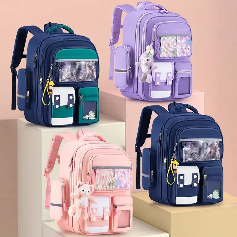 Children elementary school backpack with spine protection for primary school boys and girls from 3rd to 6th grade