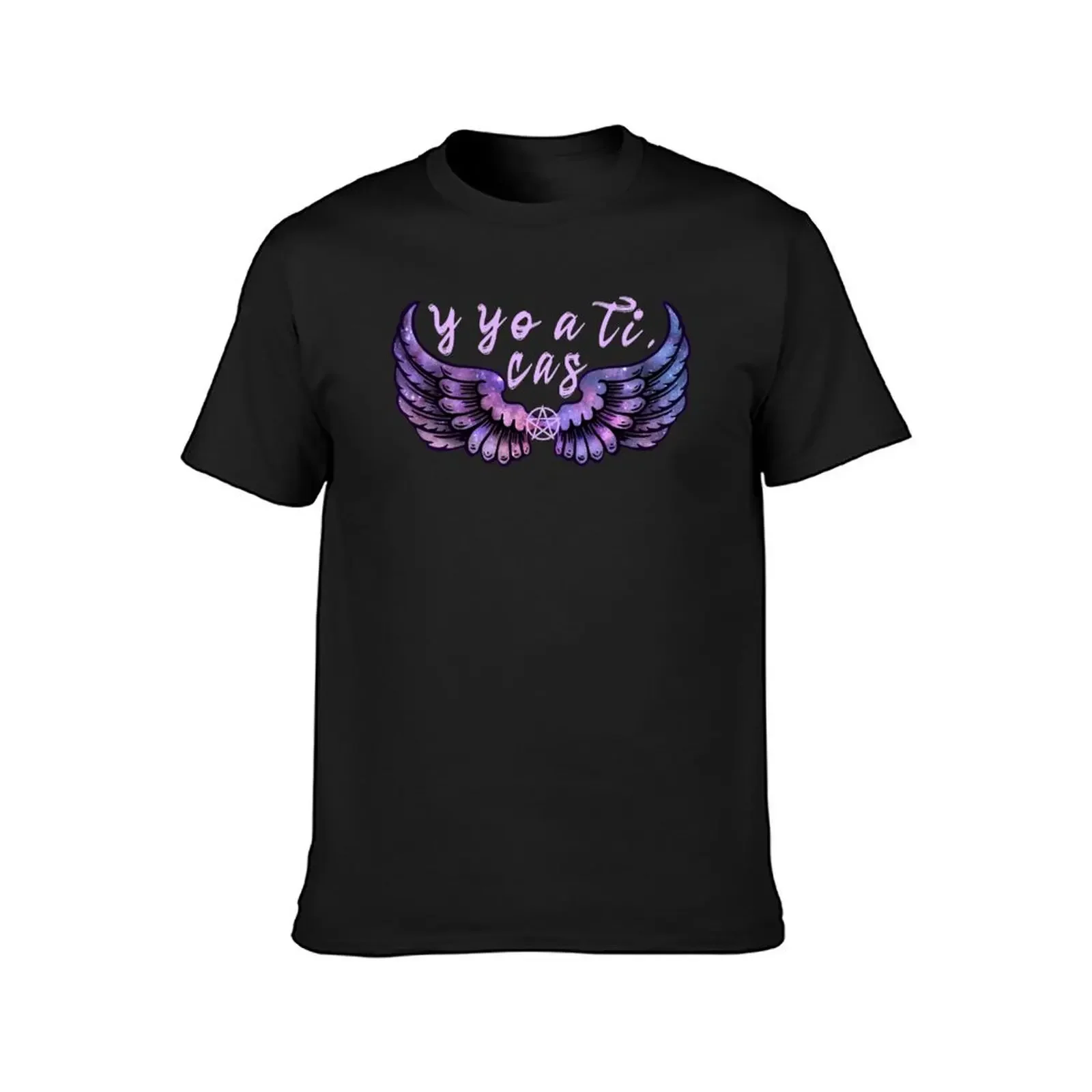 Destiel DeanCas Spanish Wings y yo a ti (Galaxy Version Pink) T-Shirt man t shirt vintage t shirt men