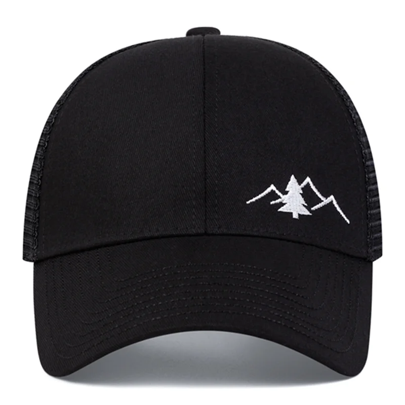 Fashion Mountain Embroidery Baseball Cap Summer Breathable Mesh Caps adjustable Hip Hop Trucker Hats Men Women Outdoor sun Hats