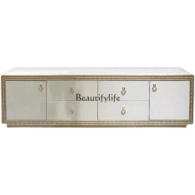 

American solid wood TV cabinet small apartment living room bedroom simple locker
