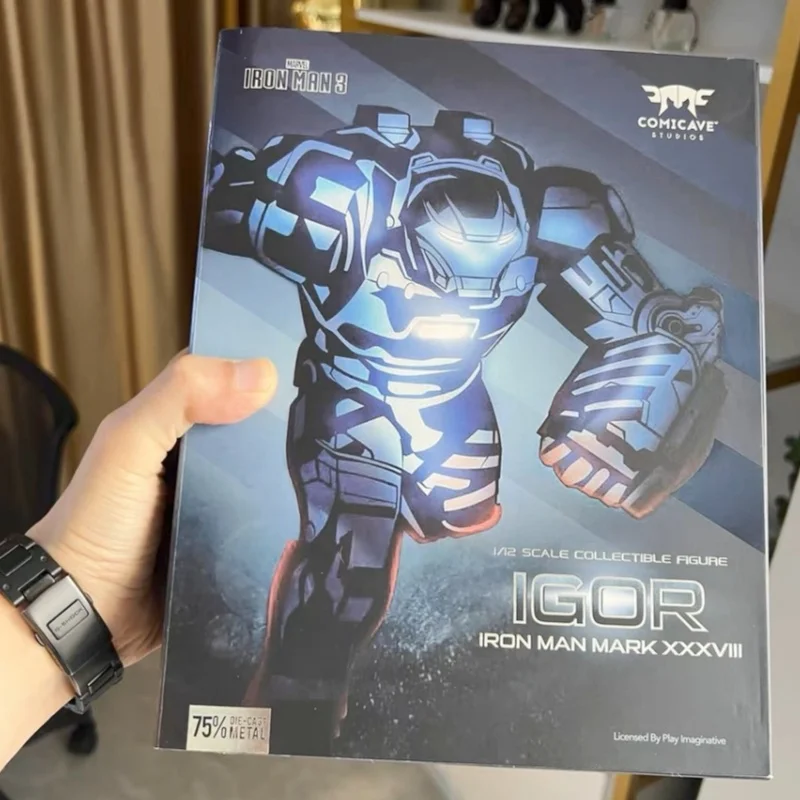 

20cm Comicave Iron Man Battle Suit Led Mk38 Mark38 Igor Action Figure Model 75% Alloy Collection Toy Model Birthday Gift