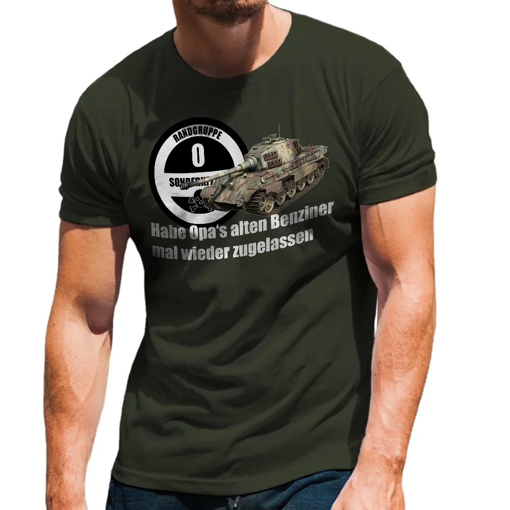 Königstiger Opas Alten Benziner Panzer Panzerkampfwagen 182  T-Shirt. Cotton Short Sleeve O-Neck Mens T Shirt New S-3XL