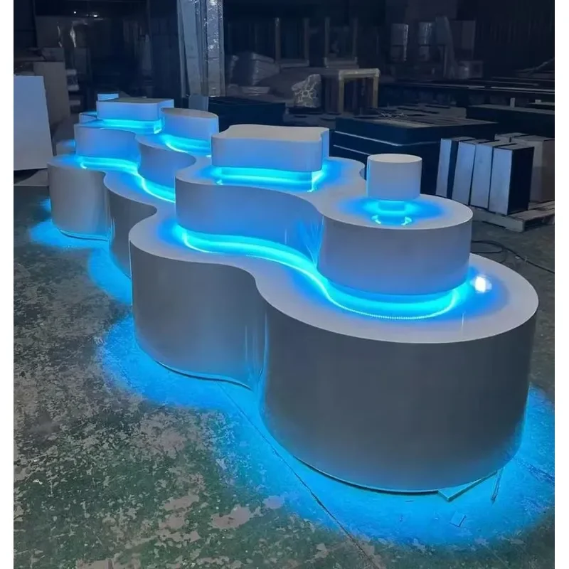for Nakajima Round Luminous Display Table Creative Tech Showroom Experience Stand Paint Baking Finish Exhibition Cabinet - view 5