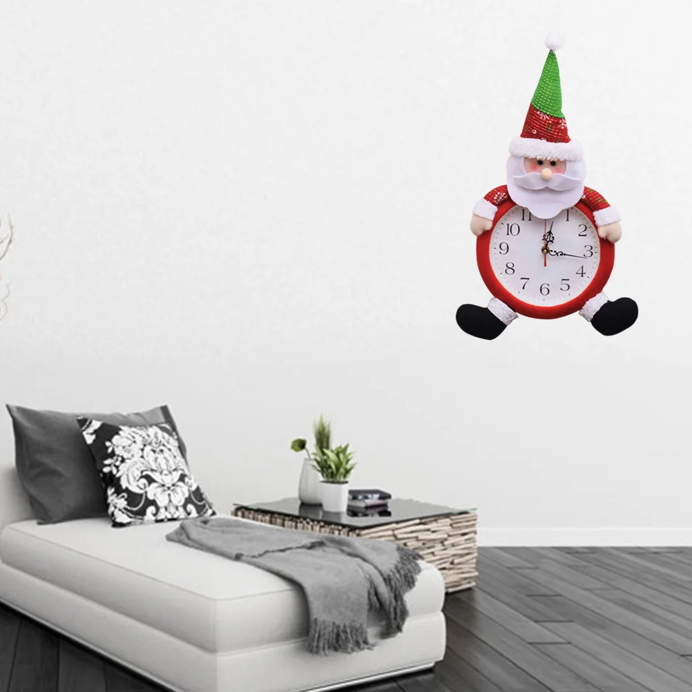 

Christmas Acrylic Snowman Wall Hanging Clock Santa Claus Electronic Clock Desk Decoration Living Room Holiday Atmosphere