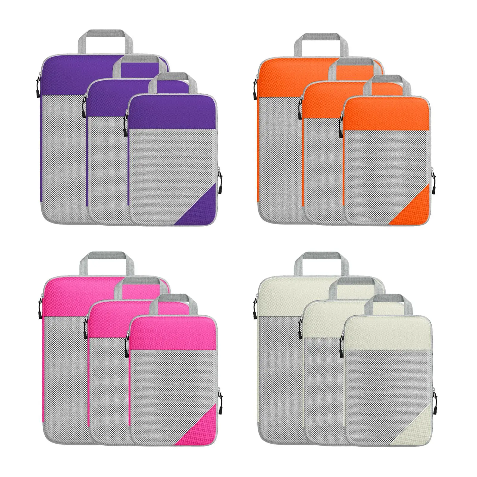 3Pcs Compression Packing Cubes Travel Organizer Cubes for Business Trips