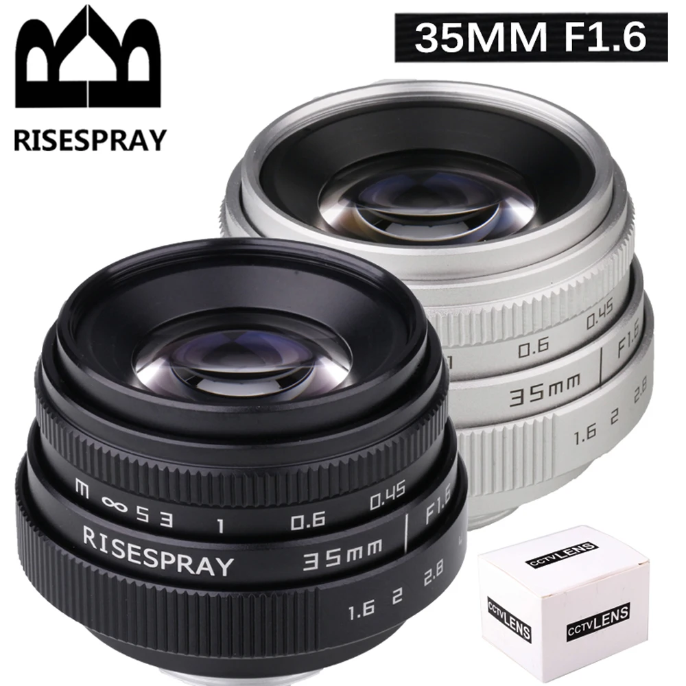 35mm F1.6 Manual Focus MF Prime camera Lens  for Canon EOS Nikon N1 Fuji FX Sony NEX Olympus Micro 4/3 C-M4/3 Mirrorless camera