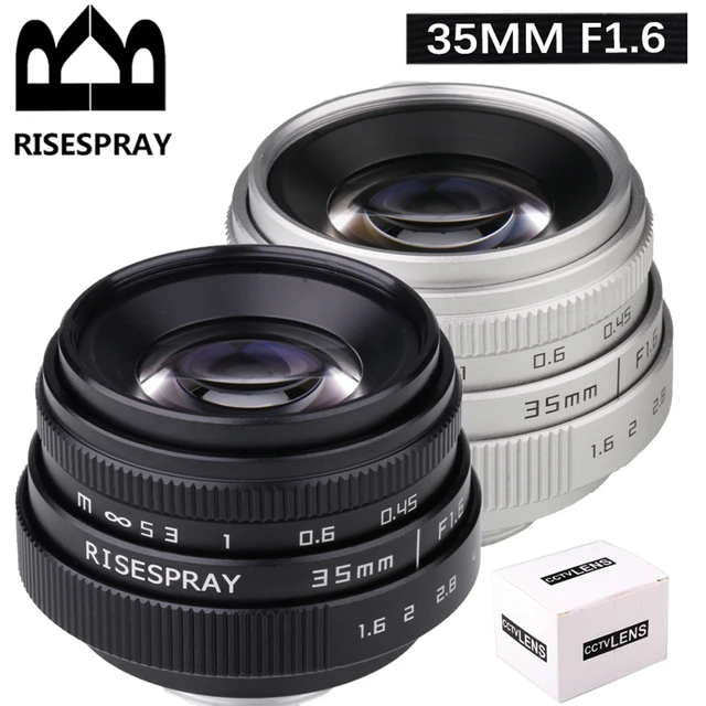 Obiektyw 35 mm F1.6 z ręczną regulacją ostrości MF Prime do aparatu Canon EOSM Nikon N1 Fuji FX Sony NEX Olympus Micro 4/3 C-M4/3 bezlusterkowego
