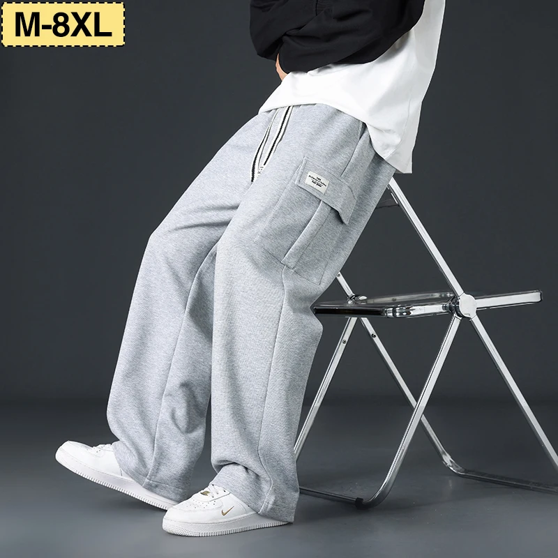 Spring New Men's Baggy Wide-leg Pants Outdoor Jogging Sweatpants Loose Straight Fashion Korean Casual Trousers Streetwear
