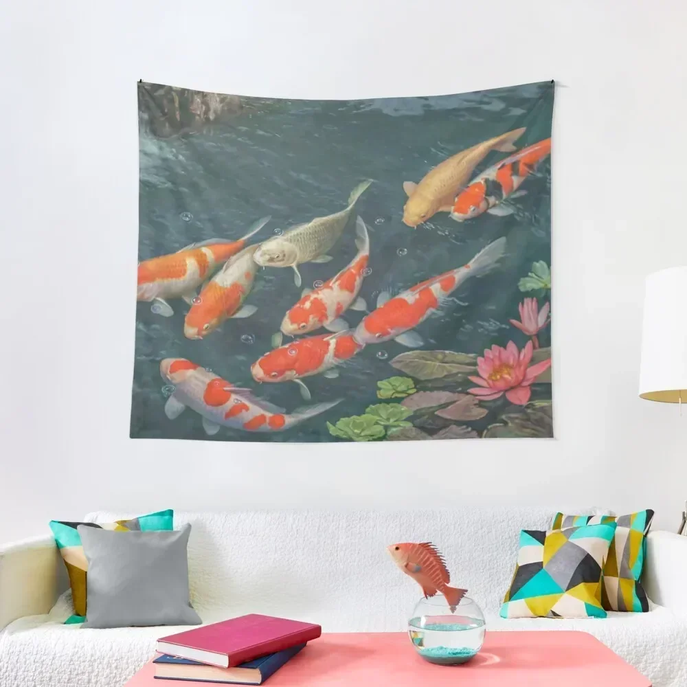 Koi Fish Pond Goldfish Tapestry Room Decorations Aesthetic Aesthetic Room Decorations Home Decor Accessories Tapestry