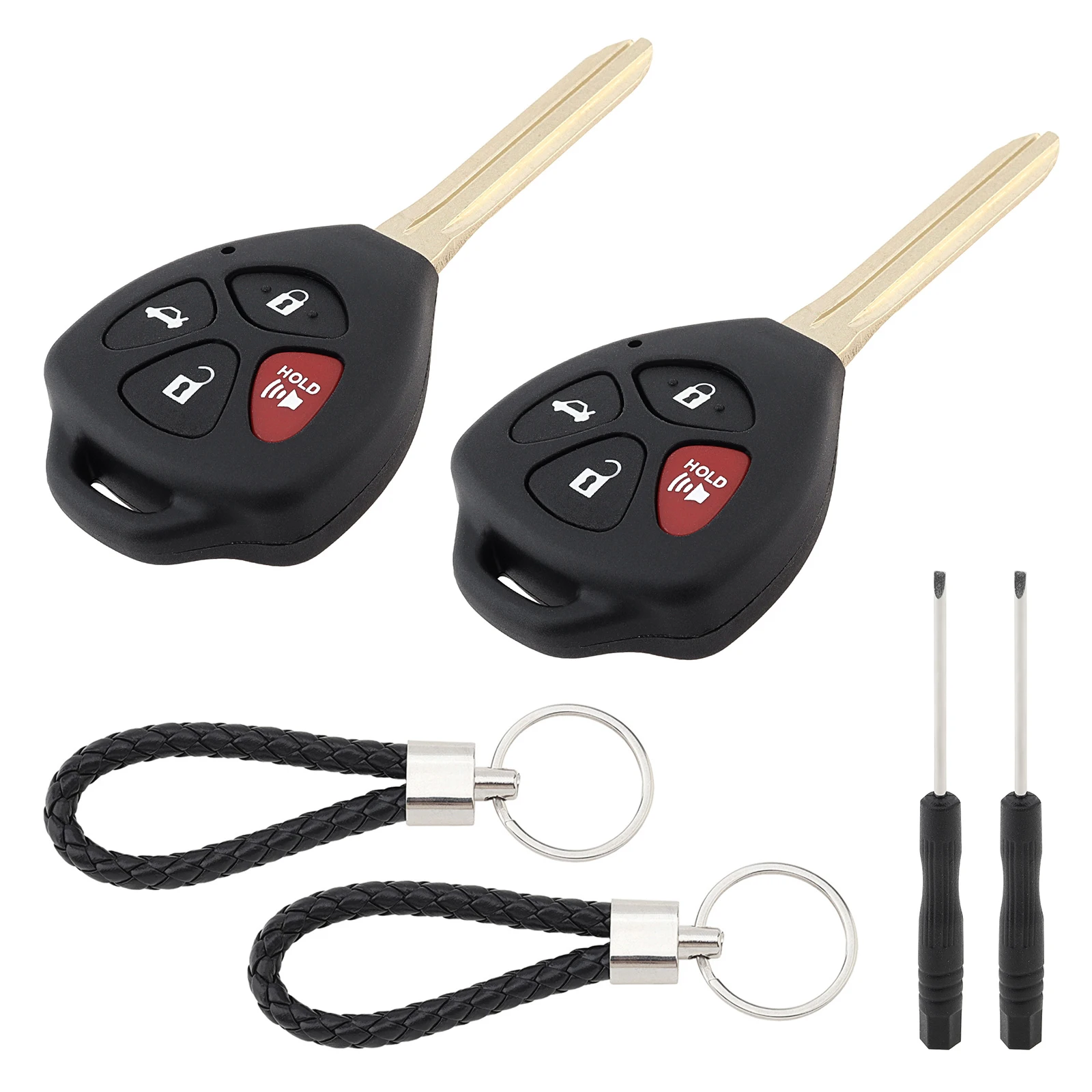 

2pcs 4 Button Car Remote Key Fob Shell Case Fit for Toyota 4Runner Sequoia Celica Corolla Echo Highlander Matrix Prius Key Cover