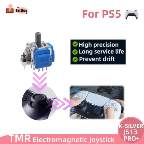 K-SILVER TMR 전자기 조이스틱, 드리프트 방지 업그레이드, PS5 게임 컨트롤러용, 터널 자기 저항 조이스틱, 2 개