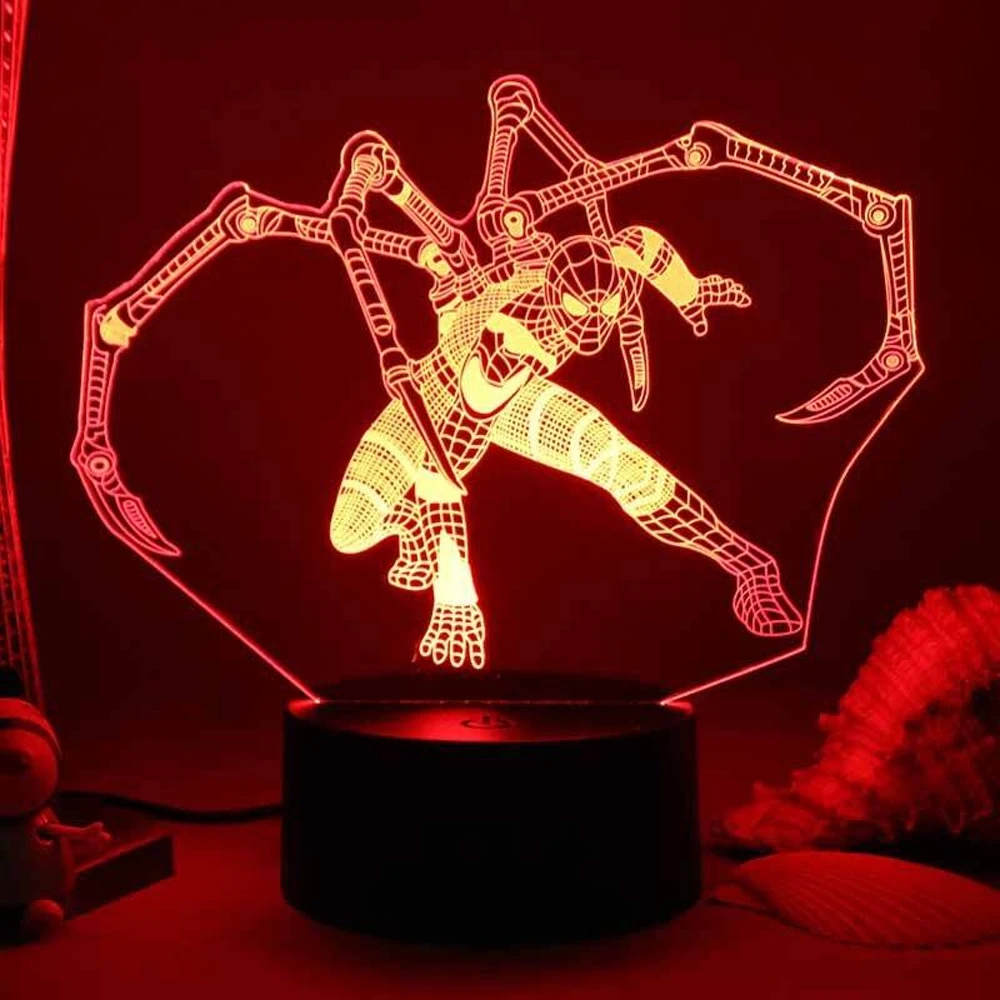 2024 Spiderman VS venom 7/16 Colors Touch Remote Control LED Night Lamp Touch Table Lamp Ornaments Kids Toys Gifts