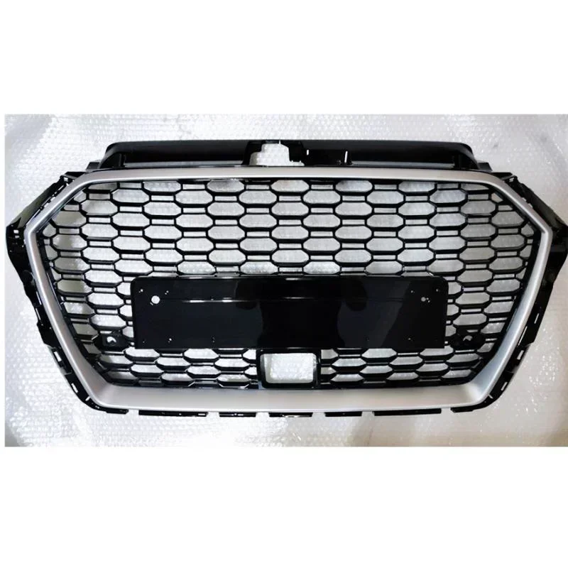 

For RS3 Style Front Sport Hex Mesh Honeycomb Hood Grill for Audi A3/S3 8V 2017-2020 With ACC Hole car accessories