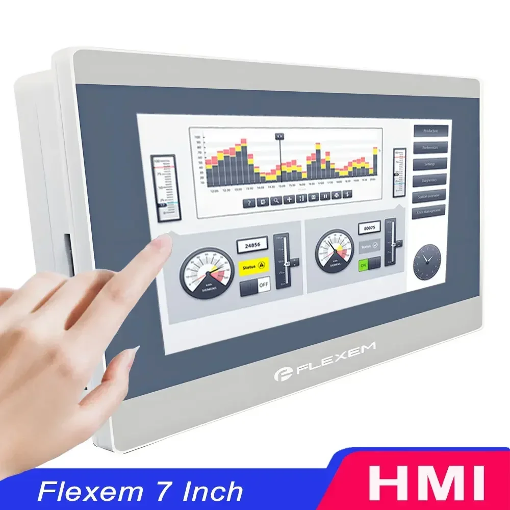 FLEXEM 7 Inch HMI with Ethernet FE3370C FE6070C FE6070W FE6070H FE6070WE Human Machine Interface Industrial Display Screen