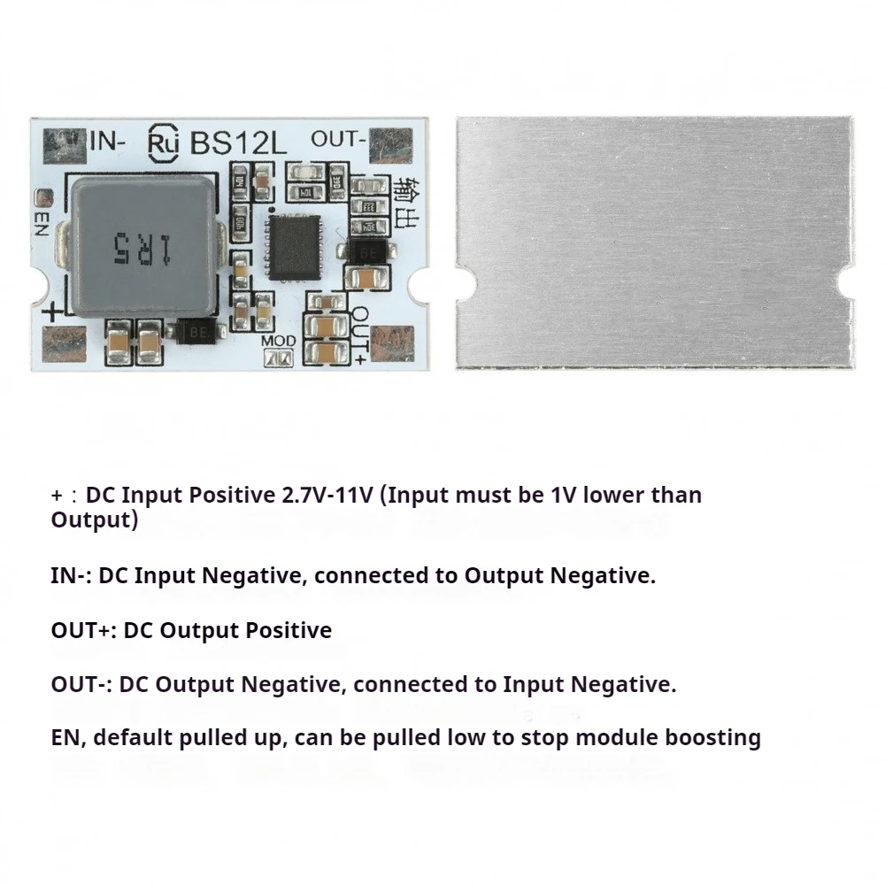 وحدة طاقة معززة DC-DC 2.7-11 فولت إلى 5 فولت/12 فولت 10 أمبير مع حماية من الدائرة القصيرة لوحة طاقة صغيرة مع مدخل/مخرج TVS #3