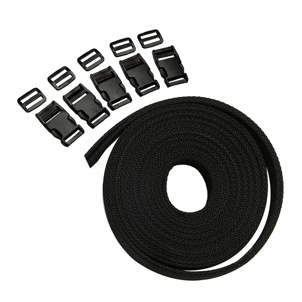 11pcs 4M silon těžký webbing popruhy pro pytle vytváření plastový přezkami 25mm plochý strana propuštění přezkami klipů pro DIY brašnářské