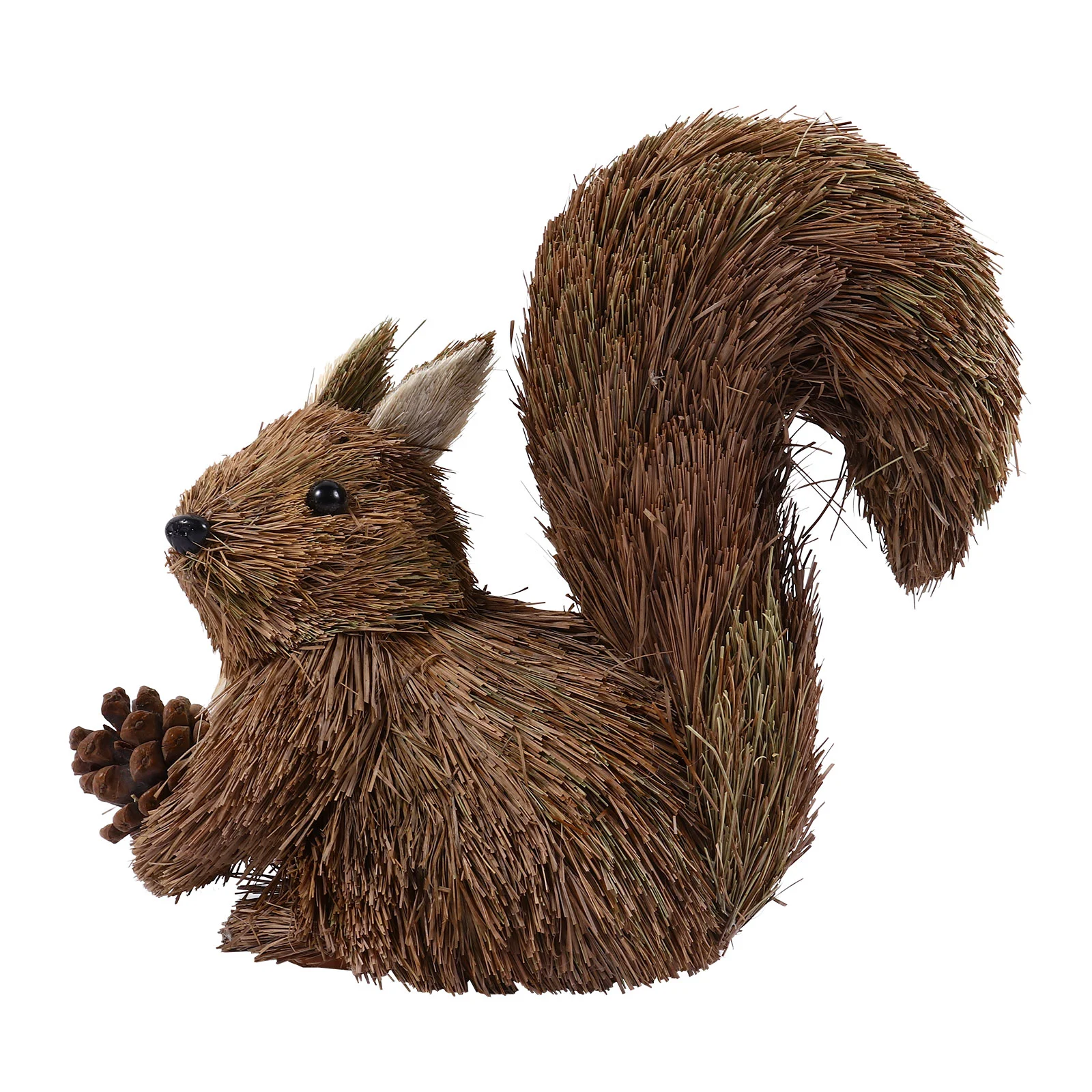 

Outdoor Rabbit Little Squirrel Animal Woodland Figurine Christmas Decorations Straw Ornament Mini Figurines