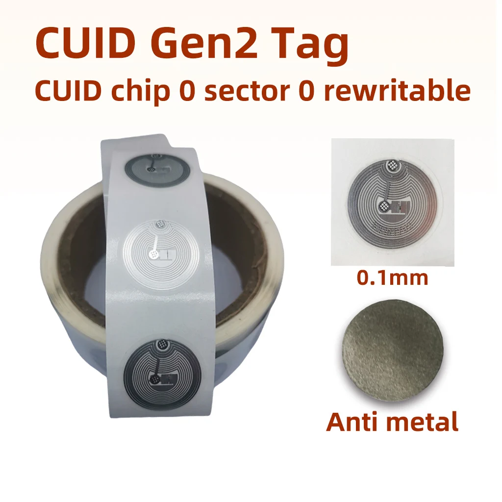 cuid Sticker Wet Inlay 13.56mhz CUID changeable S50 1K rfid tag Sector 0 Block 0 UID Rewritable NFC Andriod MCT Copy Clone