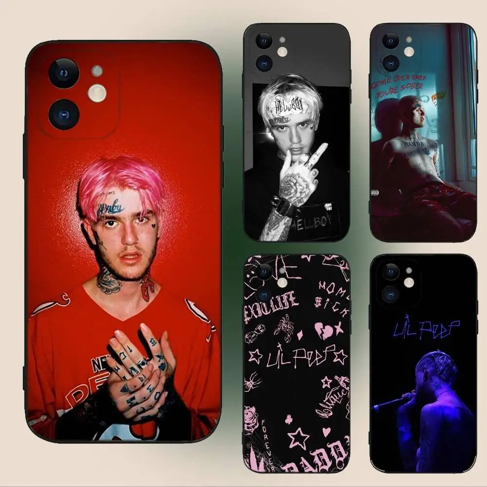 

L-Lil Peep Cry Baby Love Phone Case For iPhone 16,15,14,13,12,11,Plus,Pro Max,XS,X,XR,SE,Mini,8,7 Soft Silicone Black Cover