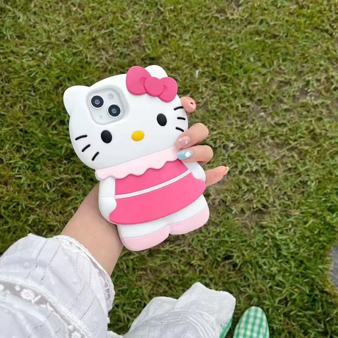 Kawaii Cartoon Hello Kitty Soft Silicone Cover Case For iPhone 15 14 13 12 11 Pro Max