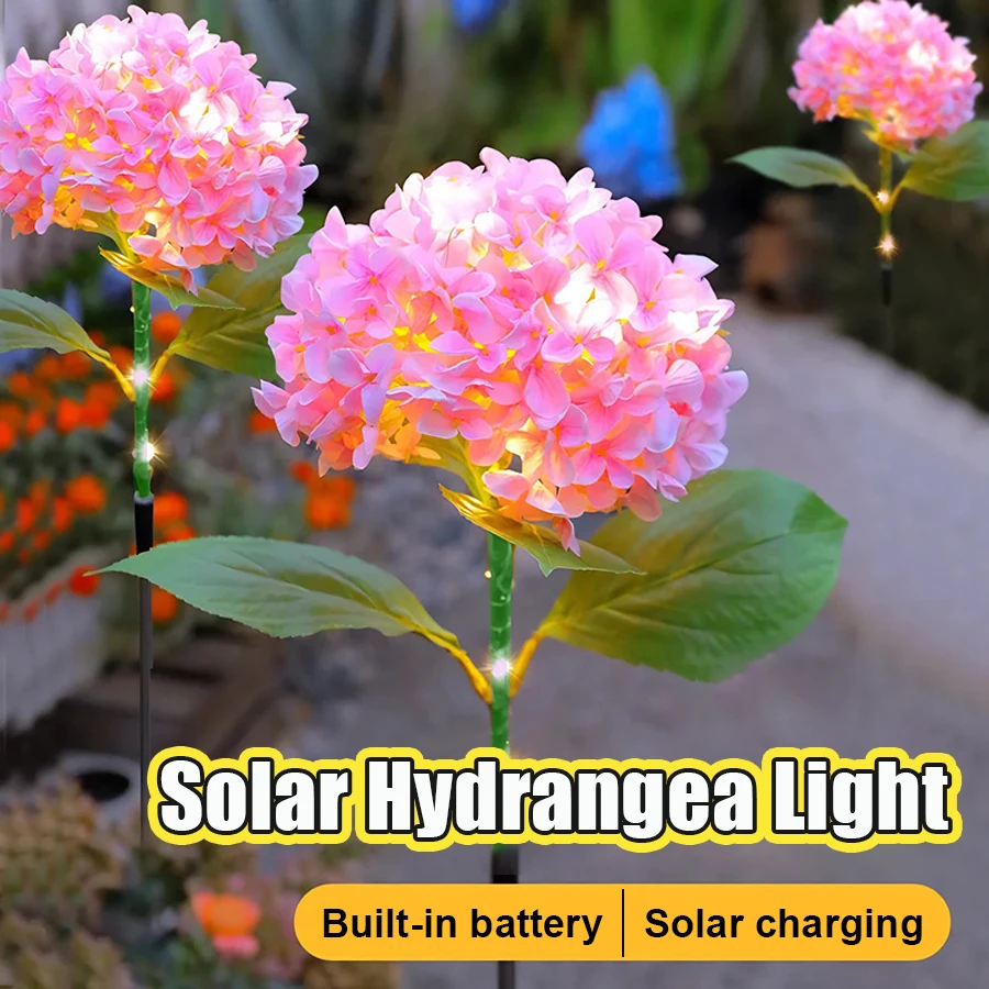

Солнечные садовые фонари Гортензия Открытый солнечный фонарь Водонепроницаемая лампа на солнечной энергии 5 цветов Украшение сада Цветы Колла Свет