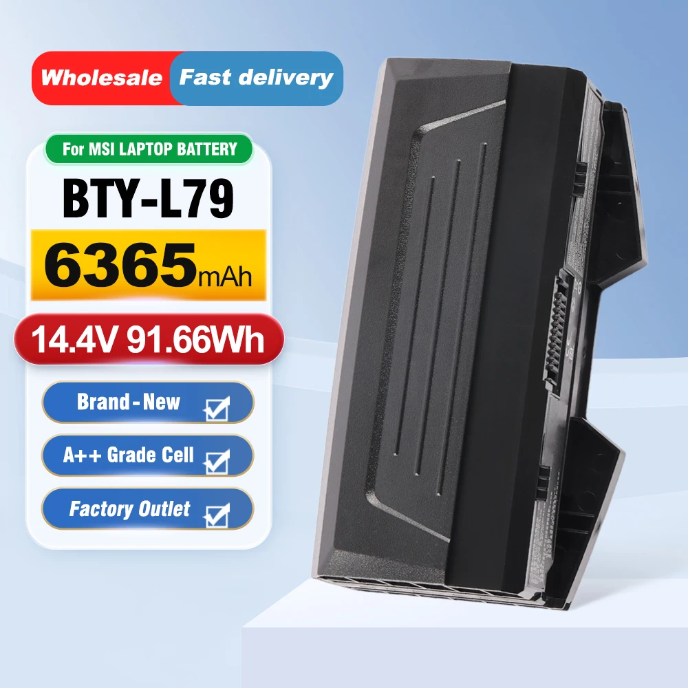 

ETESBAY BTY-L79 14.4V 91.66Wh 6365mAh Battery Compatible with MSI HTCVIVE VR One 7RE-231CN 4ICR19/66-2 Series