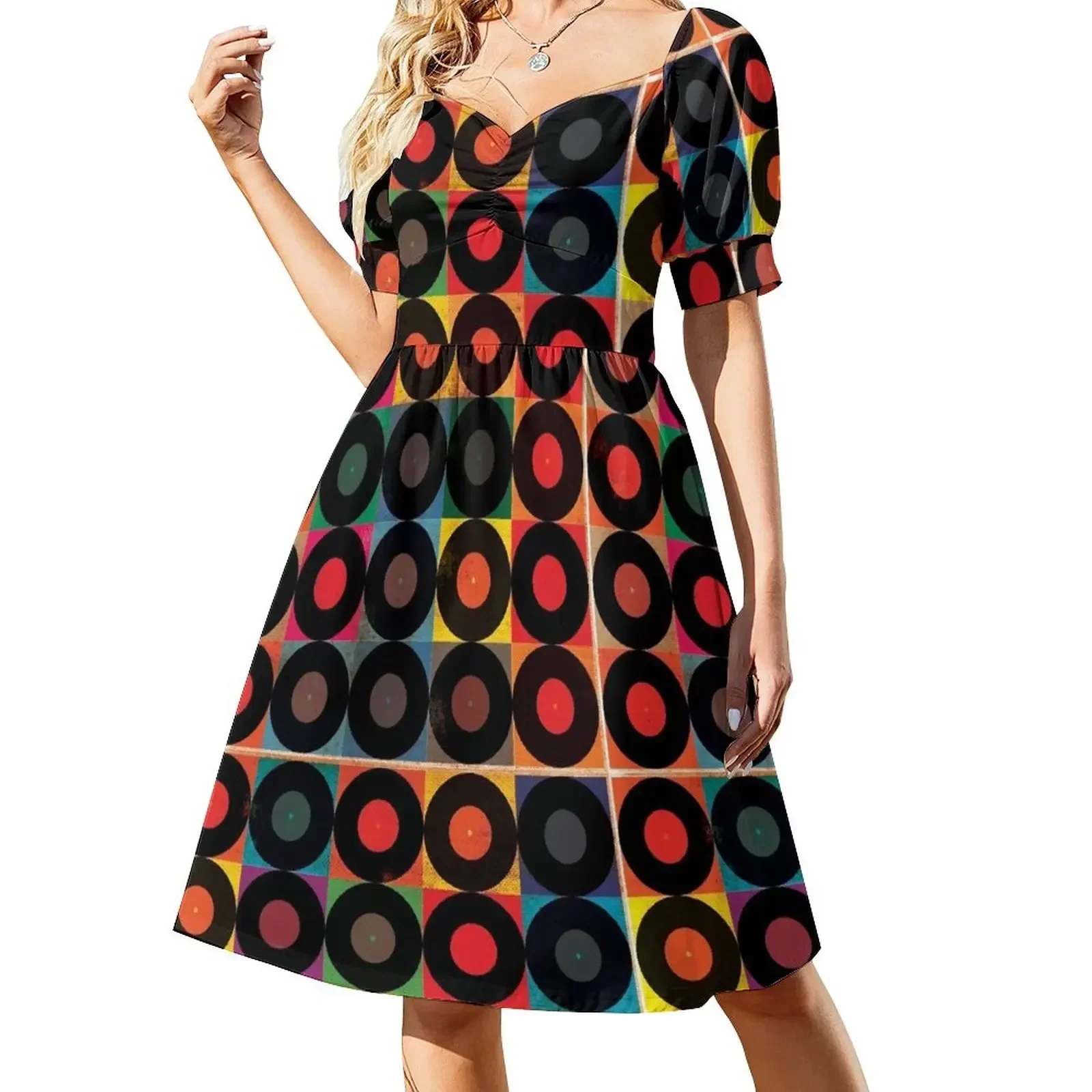 

Vintage Record Pack Short-Sleeved Dress purple dress Dress vintage