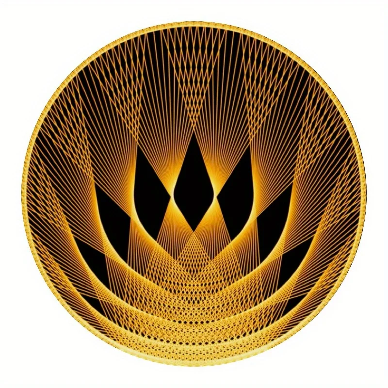 

Современный абстрактный коврик с золотым геометрическим узором, машинной вязки, 100% полиэстер, для гостиной, спальни и использования в помещении.