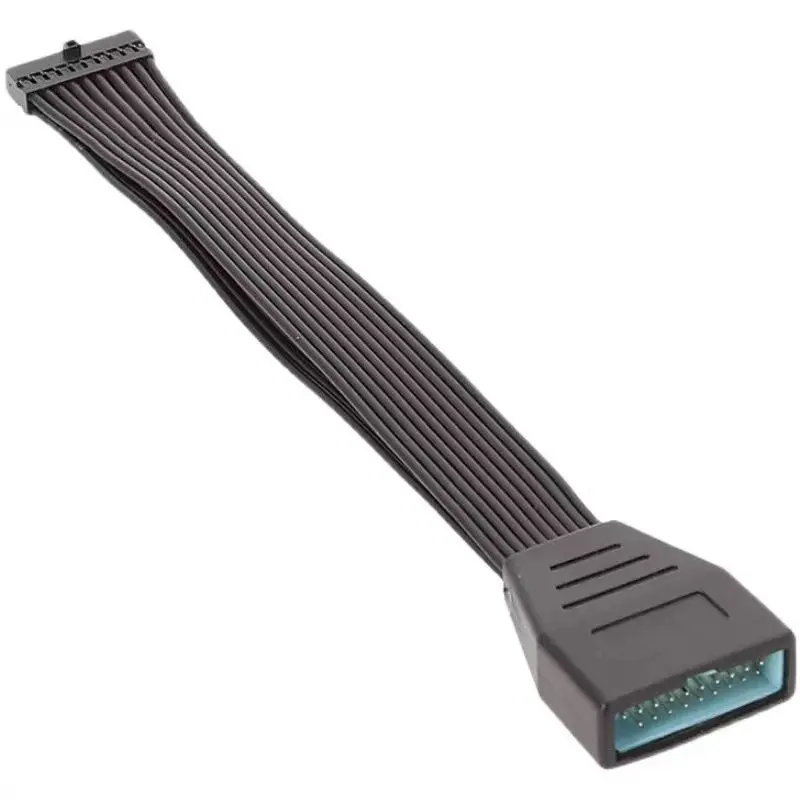 15/30cm 20-pinowy przedłużacz męski na żeński USB 3.0 Panel przedni komputera Płyta główna 19-pinowy miękki płaski kabel połączeniowy — zdjęcie produktu 3