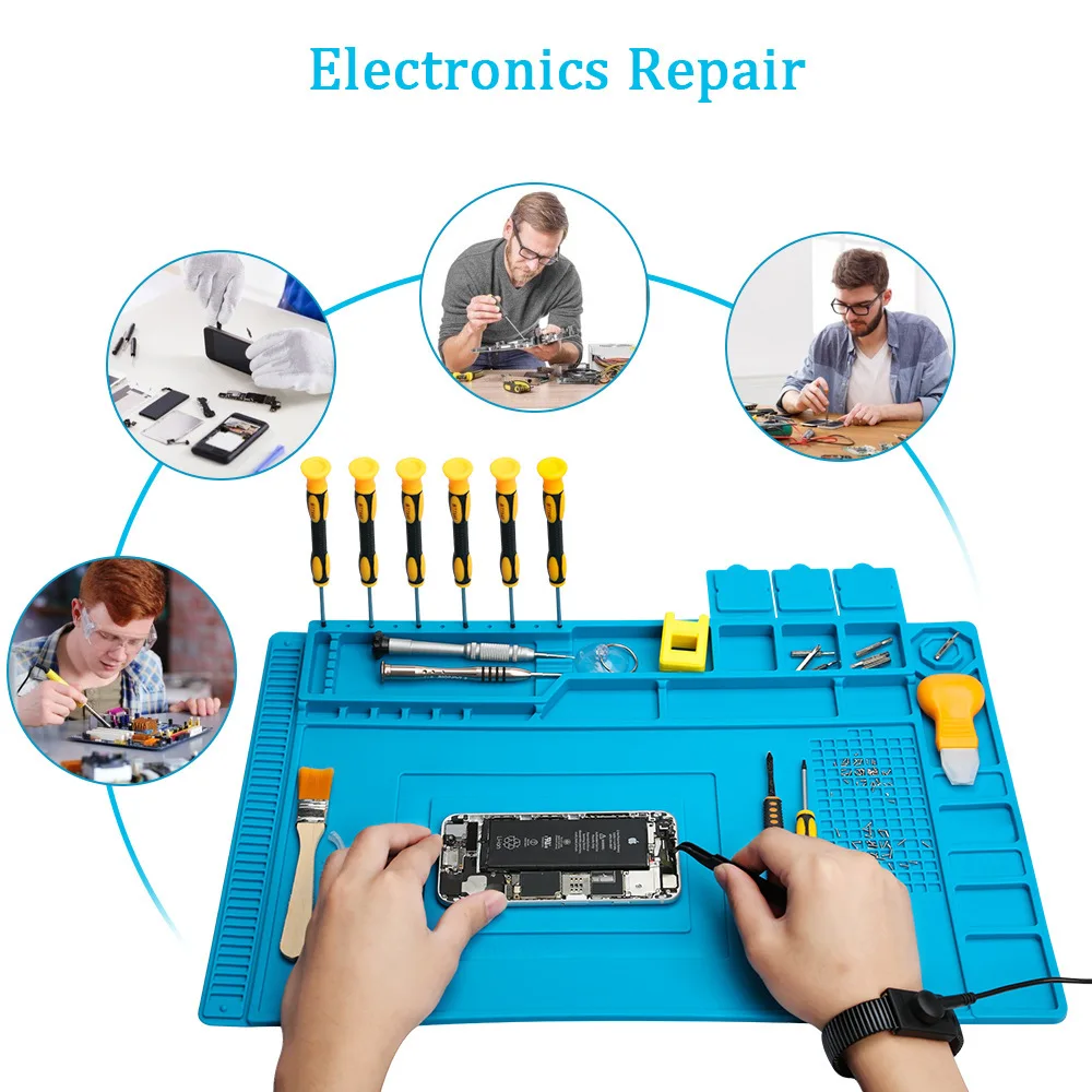 Antistatic ESD Soldering Mat For Bga Rework Station Large Ipad Repair Heat Insulation Mat Pad Small Silicon Mat Thick Soldering