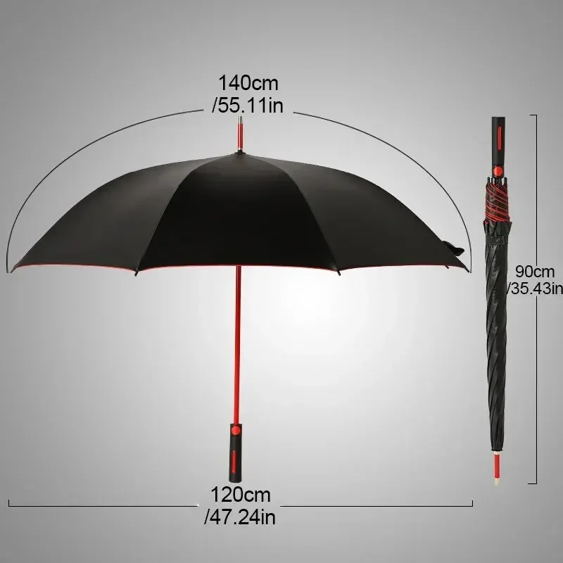 1Pc Large Umbrella, Two-Color Sturdy Vinyl Umbrella Inside and Outside, Large Wind-Resistant and Rain-Proof Business Umbrella