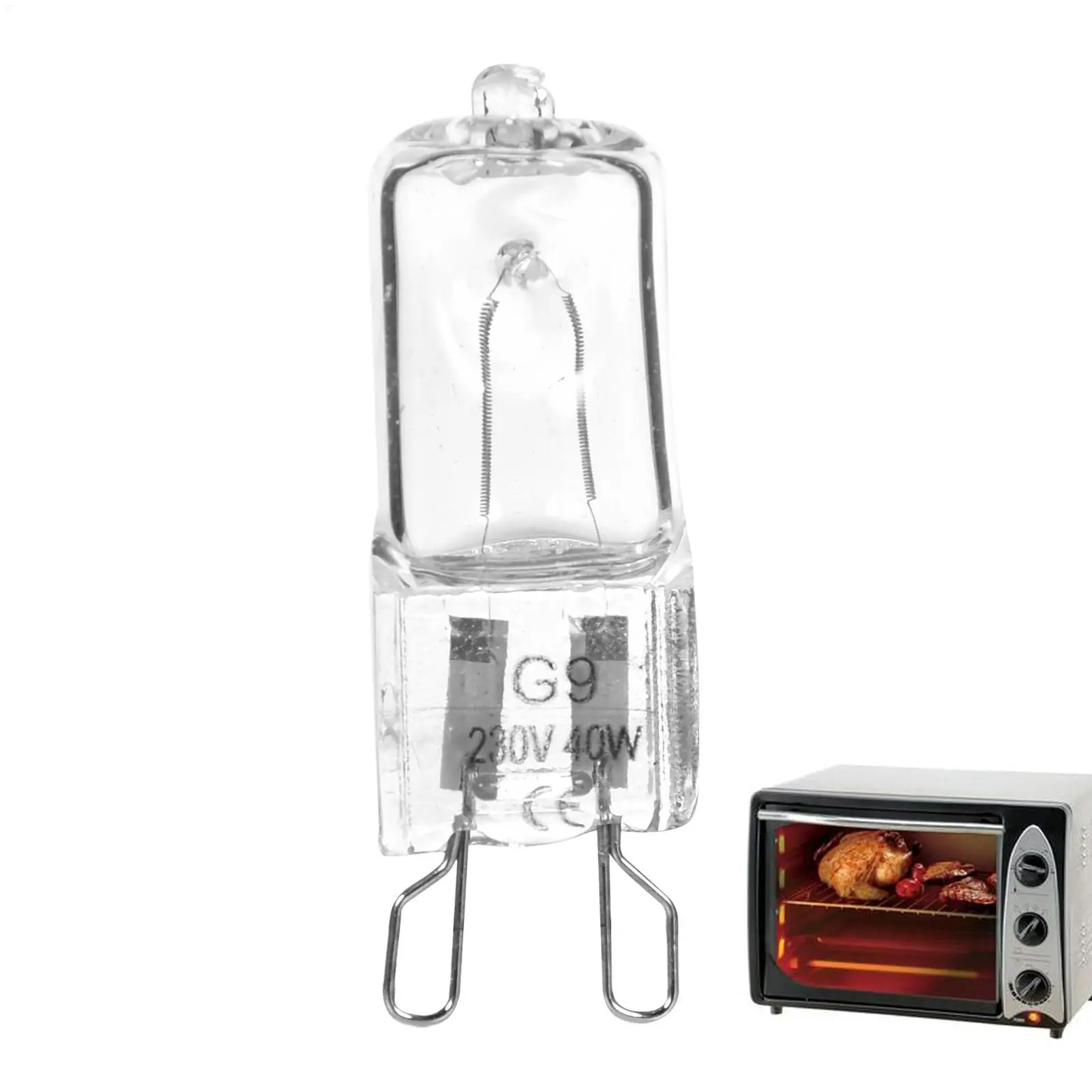 

G9 Oven Light High Temperature Resistant Durable Halogen Bulb Lamp For Refrigerators Ovens Fans 40W 500℃ Pin Bulb 220V-240V