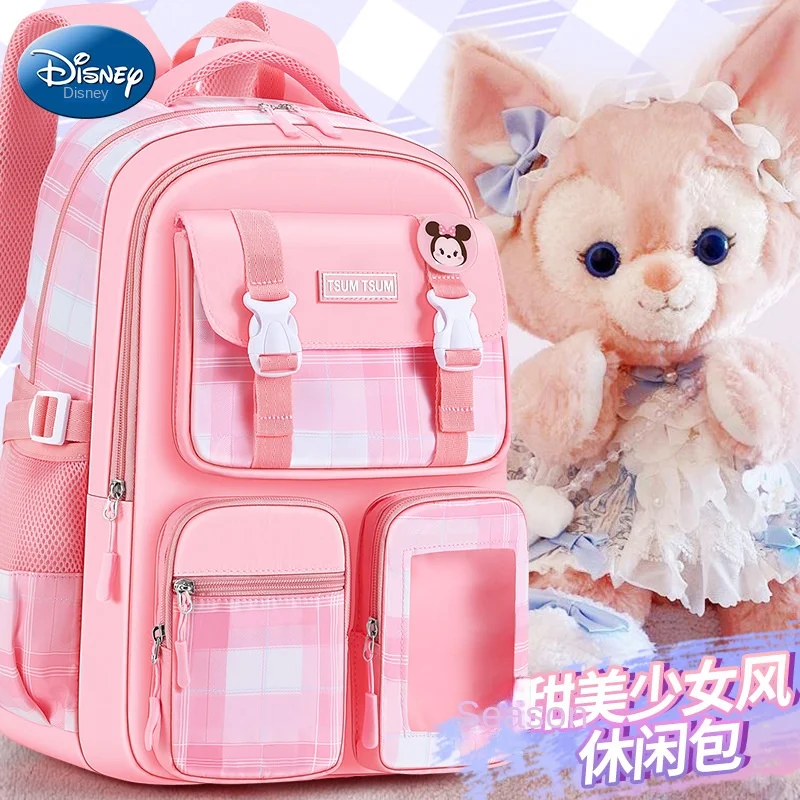 Disney New Girl School Bag Grade 2-6 Primary Student Shoulder Orthopedic Backpack Large Capacity Light Kids Gifts Mochilas