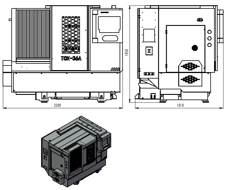 เตียงเอียง TCK36A สำหรับงานหนัก mesin bubut CNC Hine ราคาแนวนอน