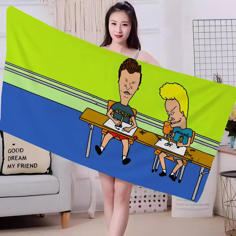 Funny B-Beavis and BUTT-HEADS Bath Towel Microfiber Soft Water Absorbing Breathable For Girl Kids Decorative Cartoon Beach Towel