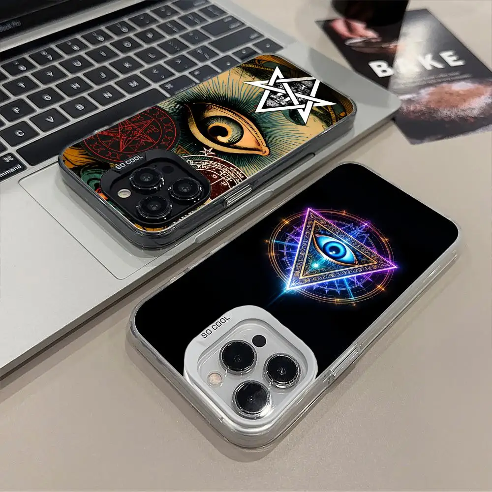 

Providence Eye Mobile Phone Case for iPhone 17 16 15 14 13 12 11 X XR XS 8 7 Air Pro Max Plus Translucent Colorful Cover Cover