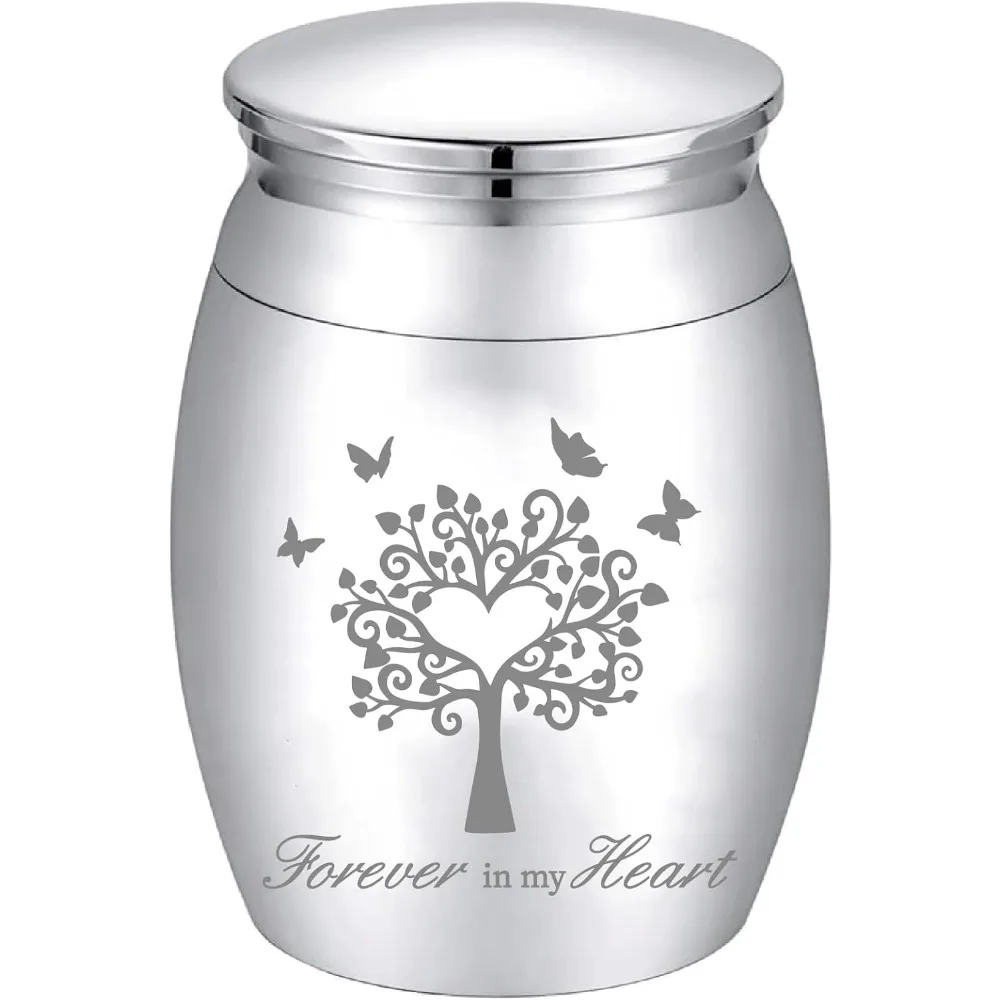 

Small Keepsake Urn Mini Cremation Urns Tree of Life Butterfly Ashes Holder Miniature Burial Funeral Container Jar Engraving