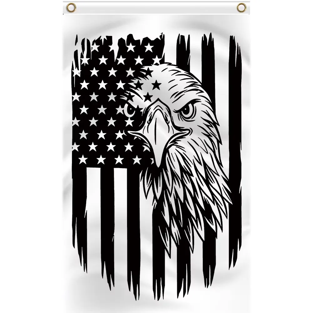 Custom BANNER of Freedom American eagle 90x150cm Signal Flag OF black and white SPORT 2X3FT
