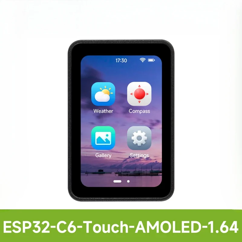 Waveshare ESP32-C6 1.64inch AMOLED Display Development Board, 280×456, 16.7M Color, QSPI Interface, Wi-Fi 6 And BLE 5