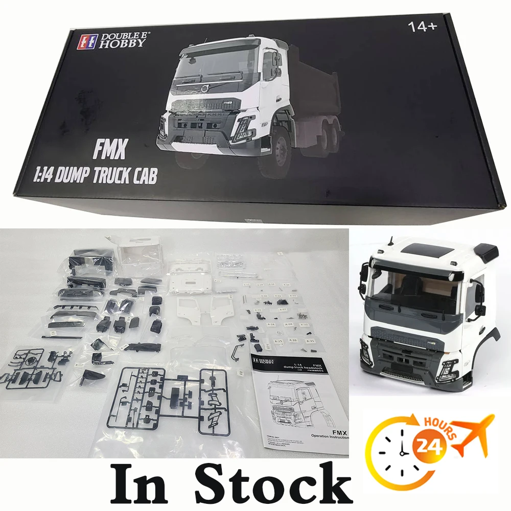 Double E RC Car Car Shell 1/14 Remote Control Hydraulic Dump Truck Tractor DIY Cab Shell Plastic Kit FMX Cab