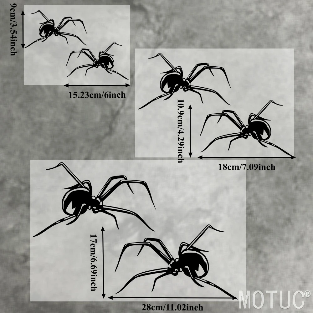 1pair Spider Motorcycle Fuel Tank Sticker Waterproof Vinyl Sticker for Fairing Helmet Side Panel car Windows trunk door Decals
