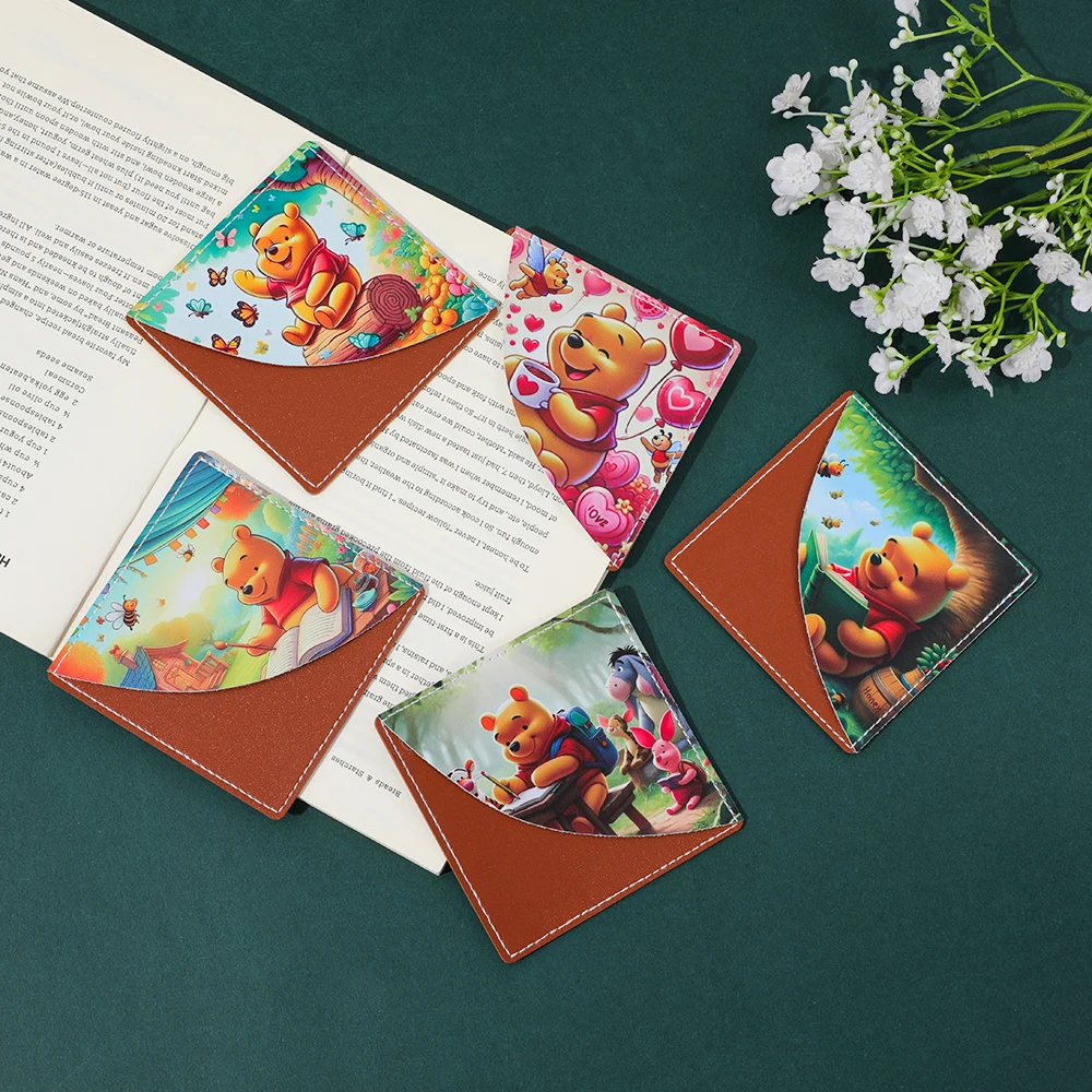 

Cute Winnie the Pooh Leather Bookmark Creative Corner Bookmark Novel Lover's Page Marker Book Accessories