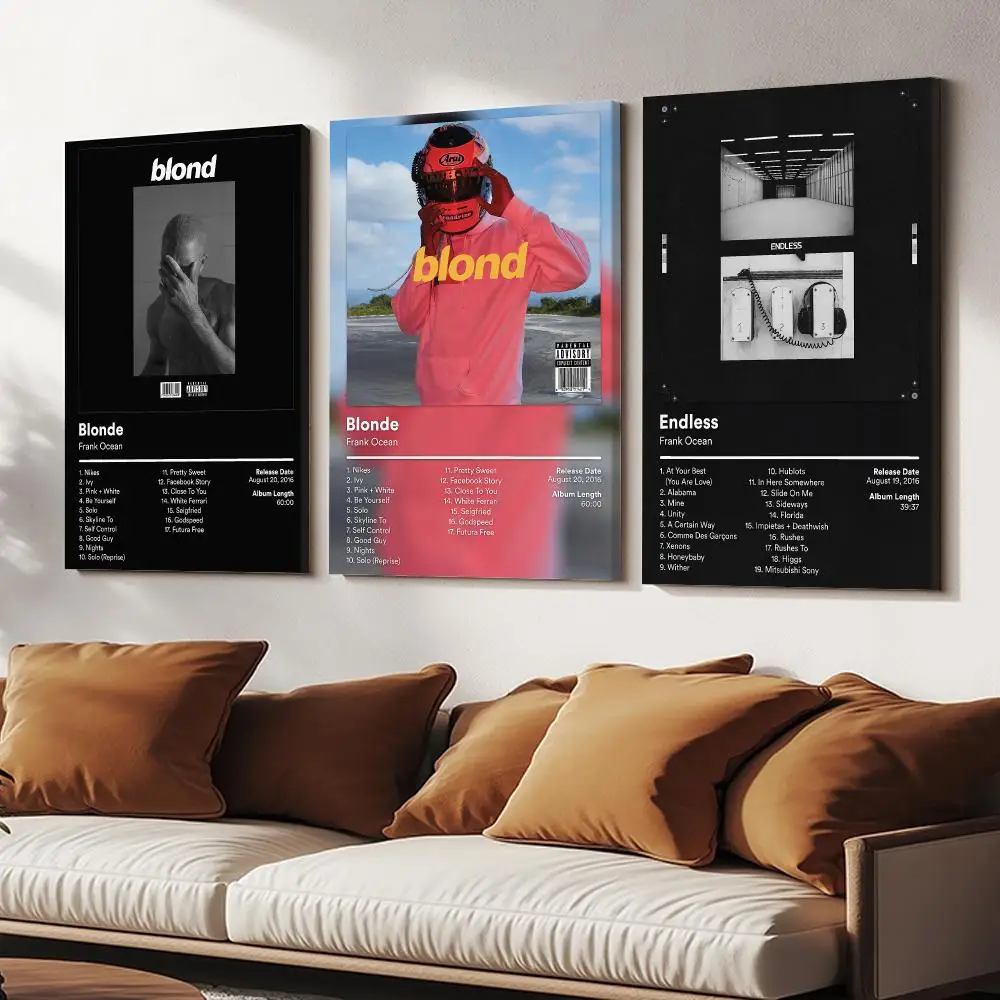 Rapper F-Frank Ocean Album Cover Painting Calligraphy Wooden Framed Canvas Poster Wall Art HD Waterproof Print Home Decor