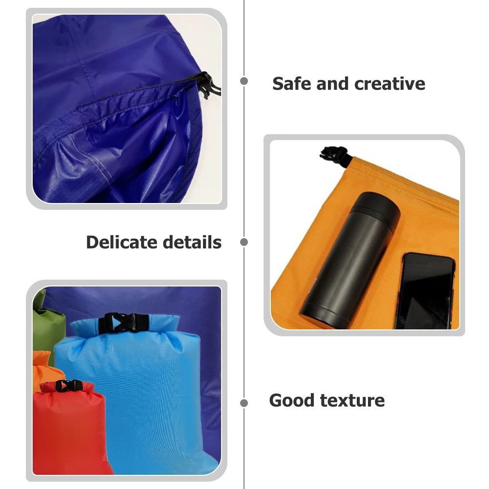 

6Pcs Waterproof Storage Pouch Roll Up Dry Bag for Outdoor Activities Drifting Paddle Boarding Swimming Essential Items Holder