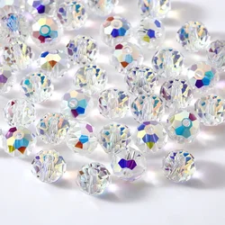 Hot selling AAA electroplated aurora glass crystal beads loose bead cut flat bead diy jewelry accessories