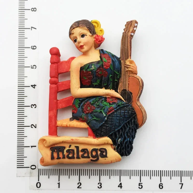 Fridge Magnet Tenerife Spain Barcelona Tourism Souvenirs Flamenco Dancer  Malaga Refrigerator 3D Magnetic Stickers Gift Ideas