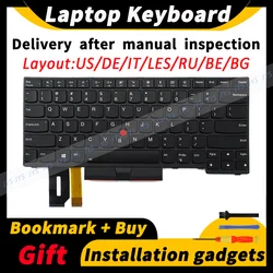 Laptop Replacement Keyboard for Lenovo ThinkPad E480 E485 E490 E495 L380 L390 L480 R480 T480S L490 T490 T495  DE/IT/LSP/RU/BE/BG