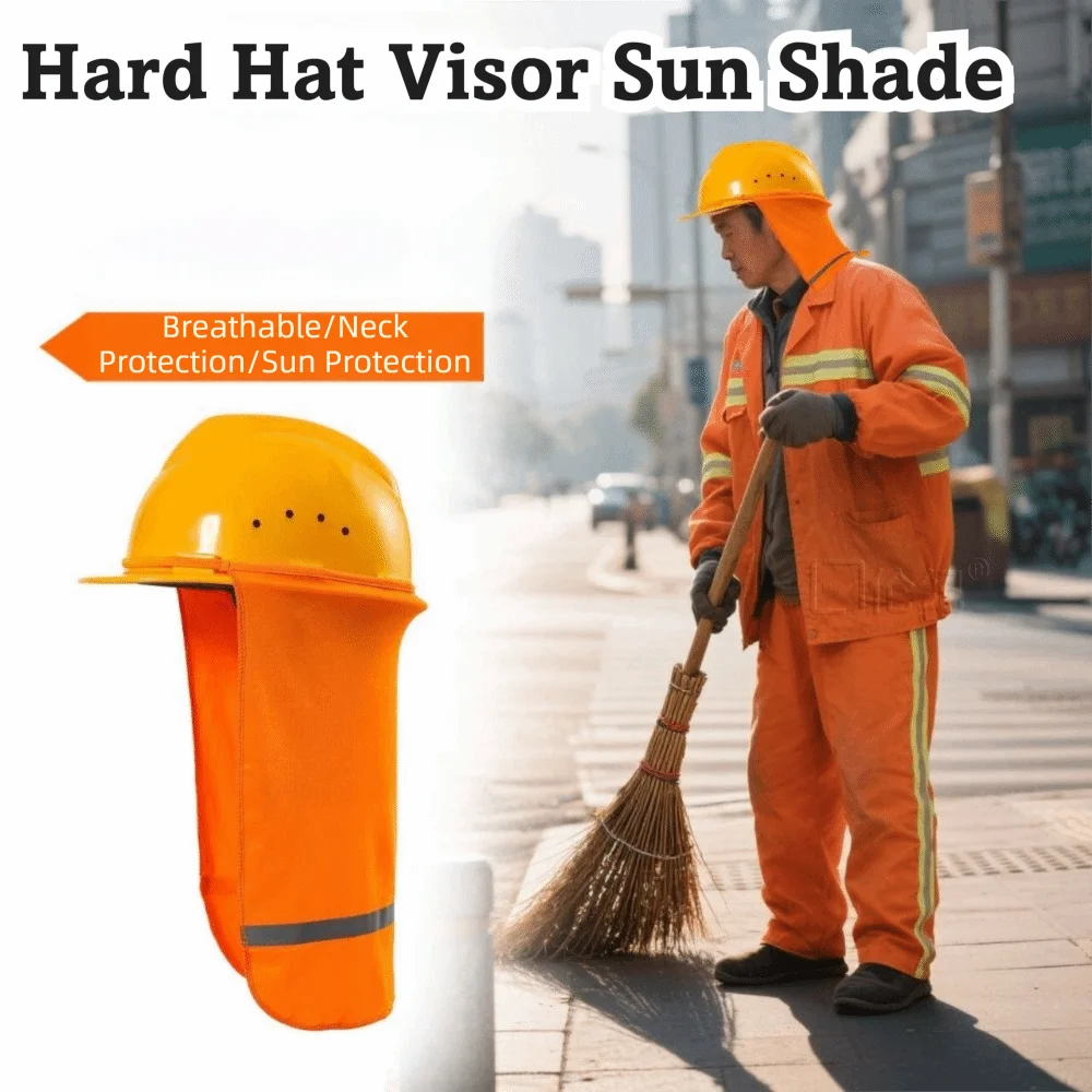 With Reflective Stripe Safety Hat Cap Visor Sun-proof Summer Sunshade Hard Hat Sun Shade Breathable Neck Shield