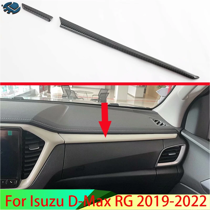 

For Isuzu D-Max RG 2019-2022 Car Accessories Carbon Fiber Style Center console Interior Instrument Panel Around trim